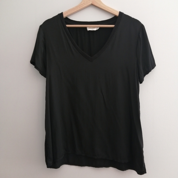 Nation LTD Satin Viscose V-neck Tee Large *Flaw - Picture 2 of 16